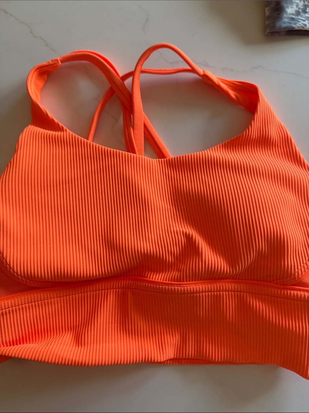 Lululemon  Bright Orange Ribbed sports bra padded
